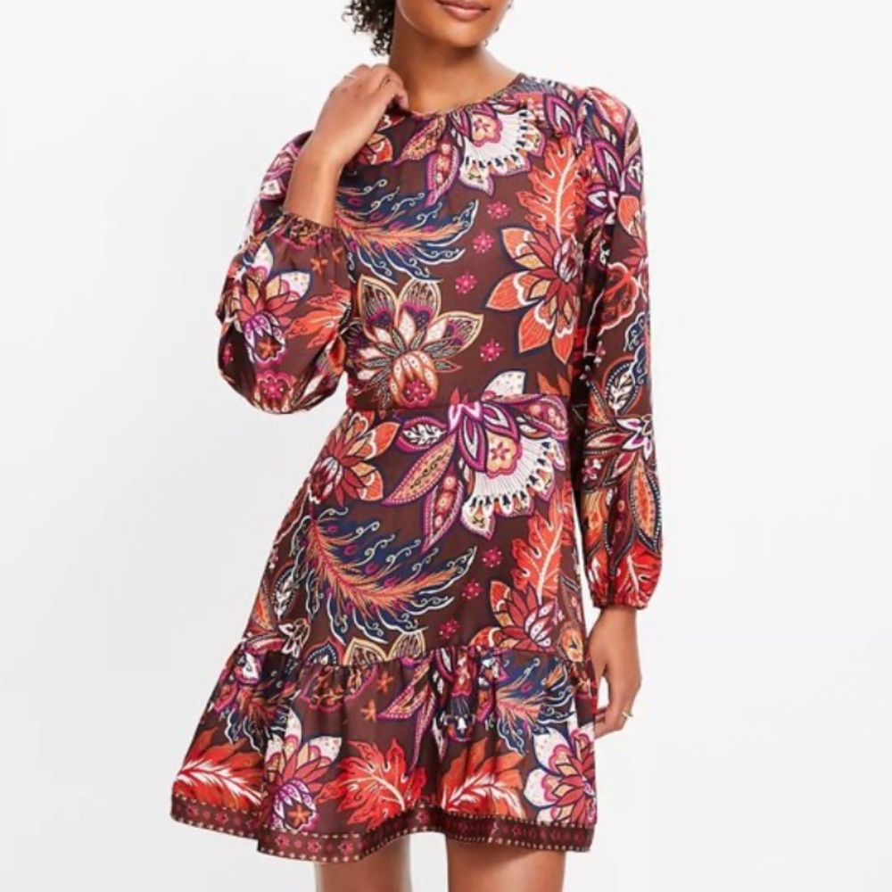 LOFT Multicolor Floral Mini Dress - Picture 2 of 13